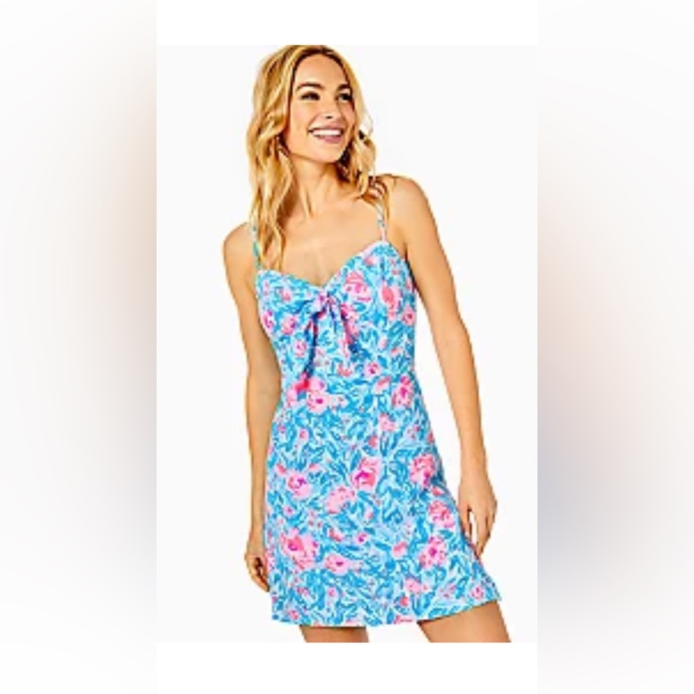 Lilly Pulitzer “Bente Romper” color is  “Bondi Blue My Little Peony”